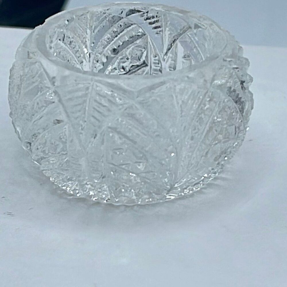 Antique open salt cup- cellar Fan-Palm motif
